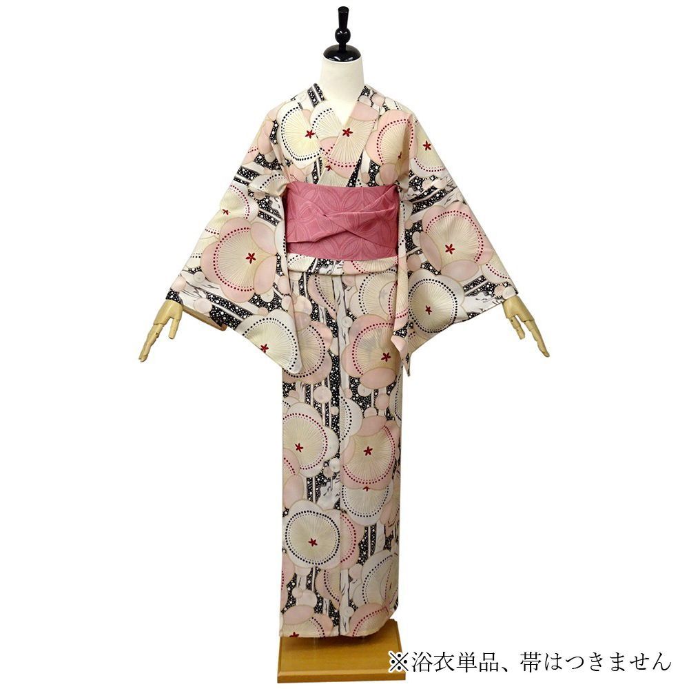 和風館　浴衣　ポリエステル100% 薄ピンク　梅 和風館 浴衣 ポリエステル100% 薄ピンク 梅 和風館 浴衣