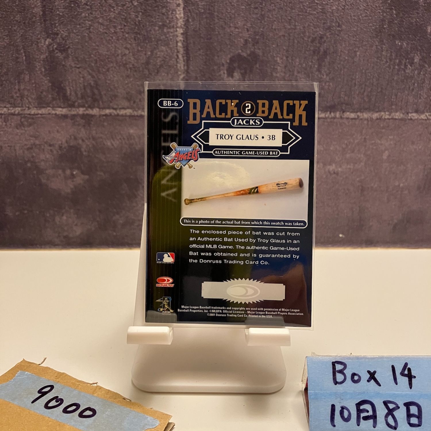 2004 Donruss Elite Troy Glaus サインカード Anaheim Angels Back 2 Back Jacks Memorabilia バット カード