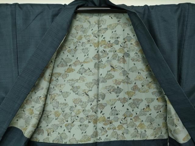 平和屋着物○男性 本場大島紬 アンサンブル 長羽織 亀甲柄 正絹 逸品