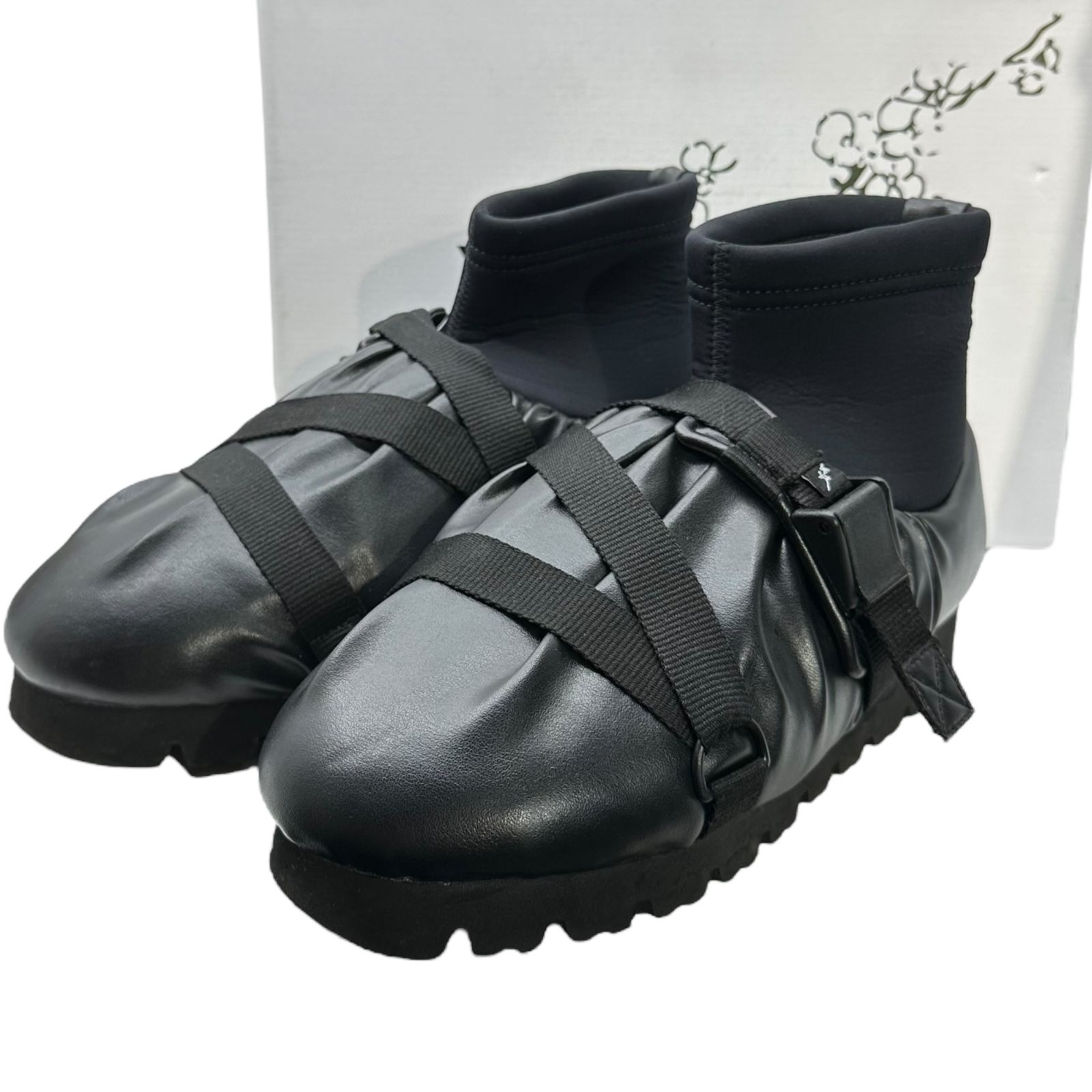 YUME YUME ユメユメ CAMP SHOE MID レザー ソックス シューズ CSM0004 25.5cm ブラック スニーカー