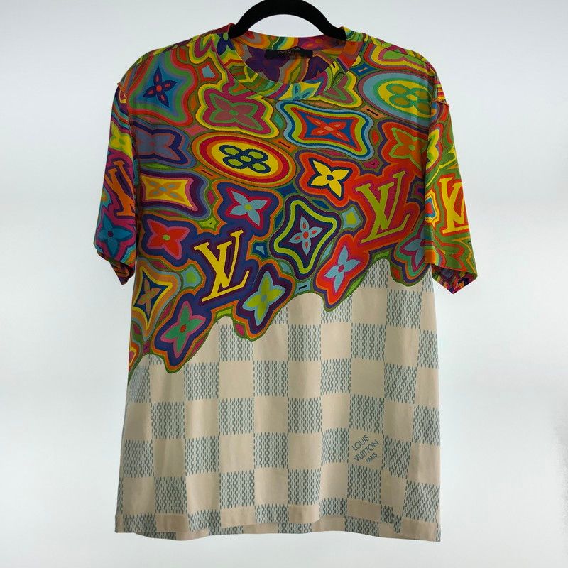 姫路東店 LOUIS VUITTON ルイ ヴィトン 半袖Ｔシャツ プリンテッドダミエLV 1A8P12 2021S S マルチ サイズ L 135