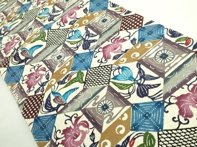 平和屋本店 最 夏物 城間栄順 本場琉球紅型 八寸名古屋帯 DZAB0978kh5