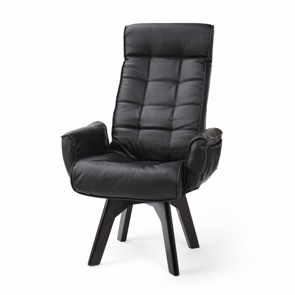 アイリスオーヤマ 回転チェア リクライニグチェア ブラック K104790F IRIS OHYAMA