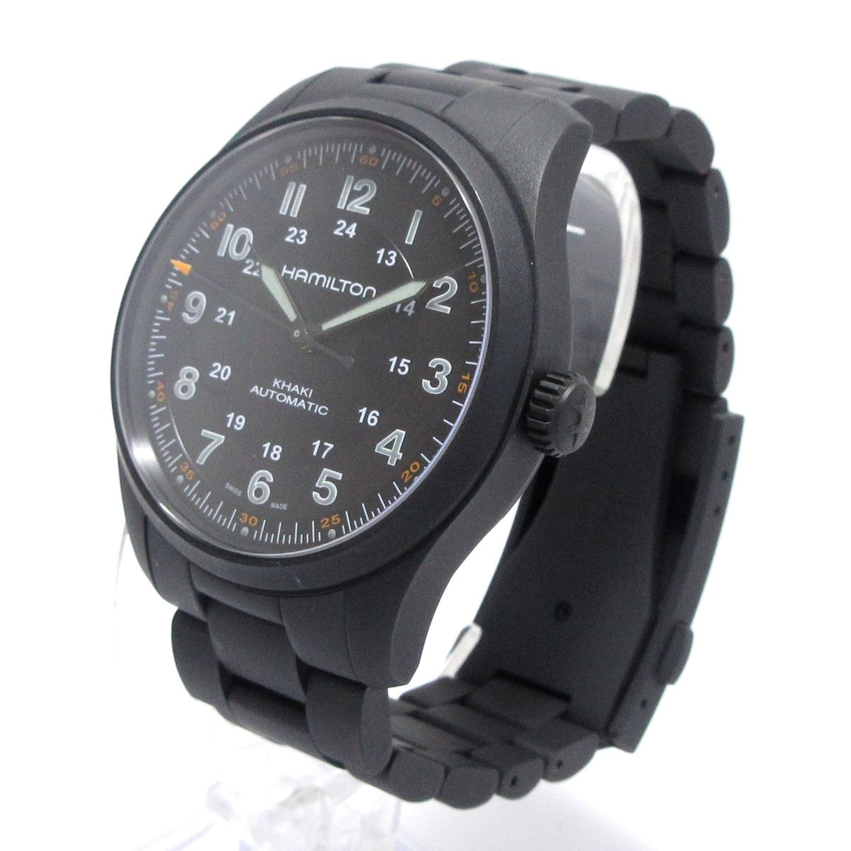人気ブランドも見つかる! HAMILTON ハミルトン 腕時計 カーキ フィールドチタニウム オート H70215130 メンズ 裏スケ 黒 只今タイムセール中。