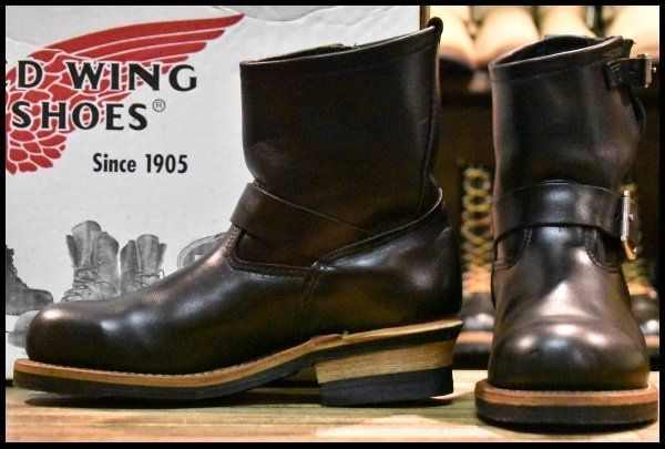 7D 箱付 美品 06年】レッドウィング 2973 ショート エンジニア 黒 