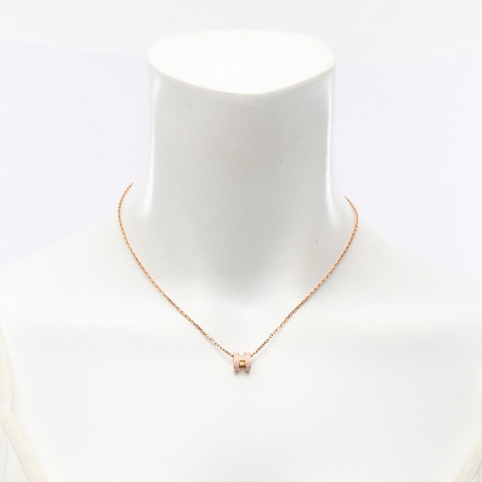 エルメス HERMES ネックレス MINI POP H ミニポップアッシュ ピンク GP 