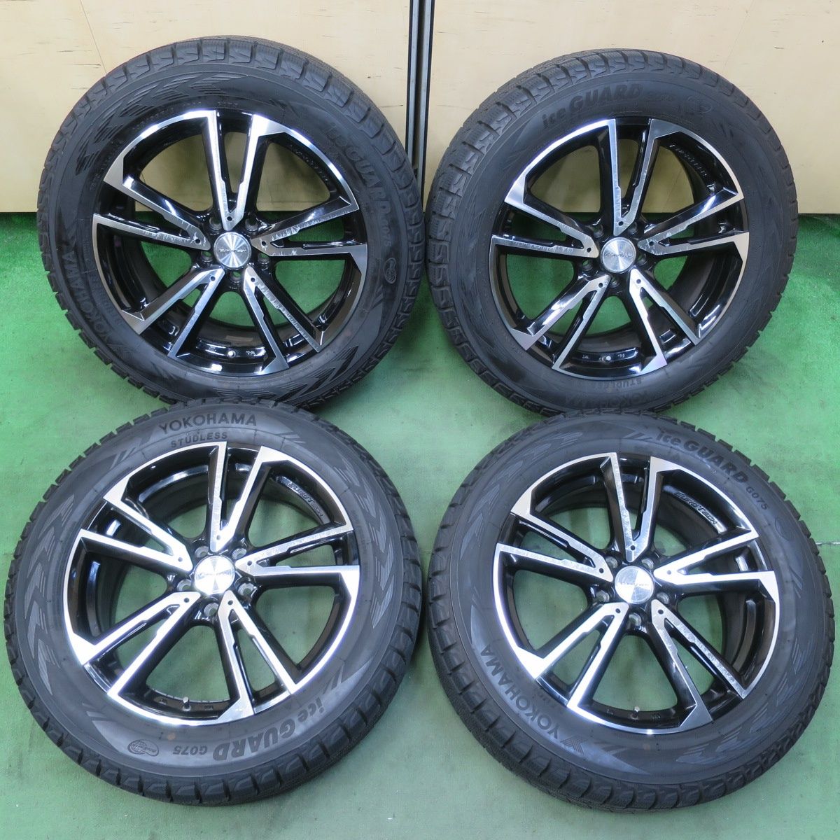 バリ溝 9.5分 アウディ Q3 等 EUROTECH GAYA SOLI 235 55R18 スタッドレス ヨコハマ アイスガード G075 ユーロテック ガヤ ソリ PCD112 5H 5101010イス