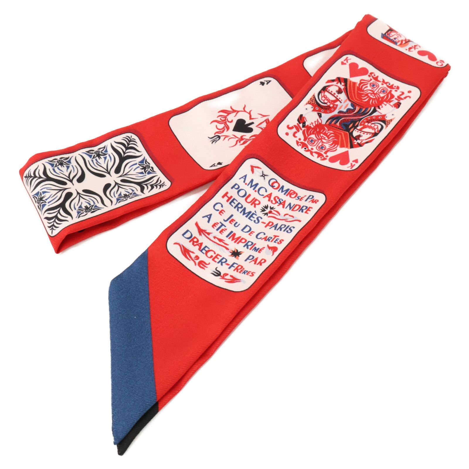 HERMES エルメス H063169S-03 JEU DE CARTES トランプ柄 シルク ツイリー