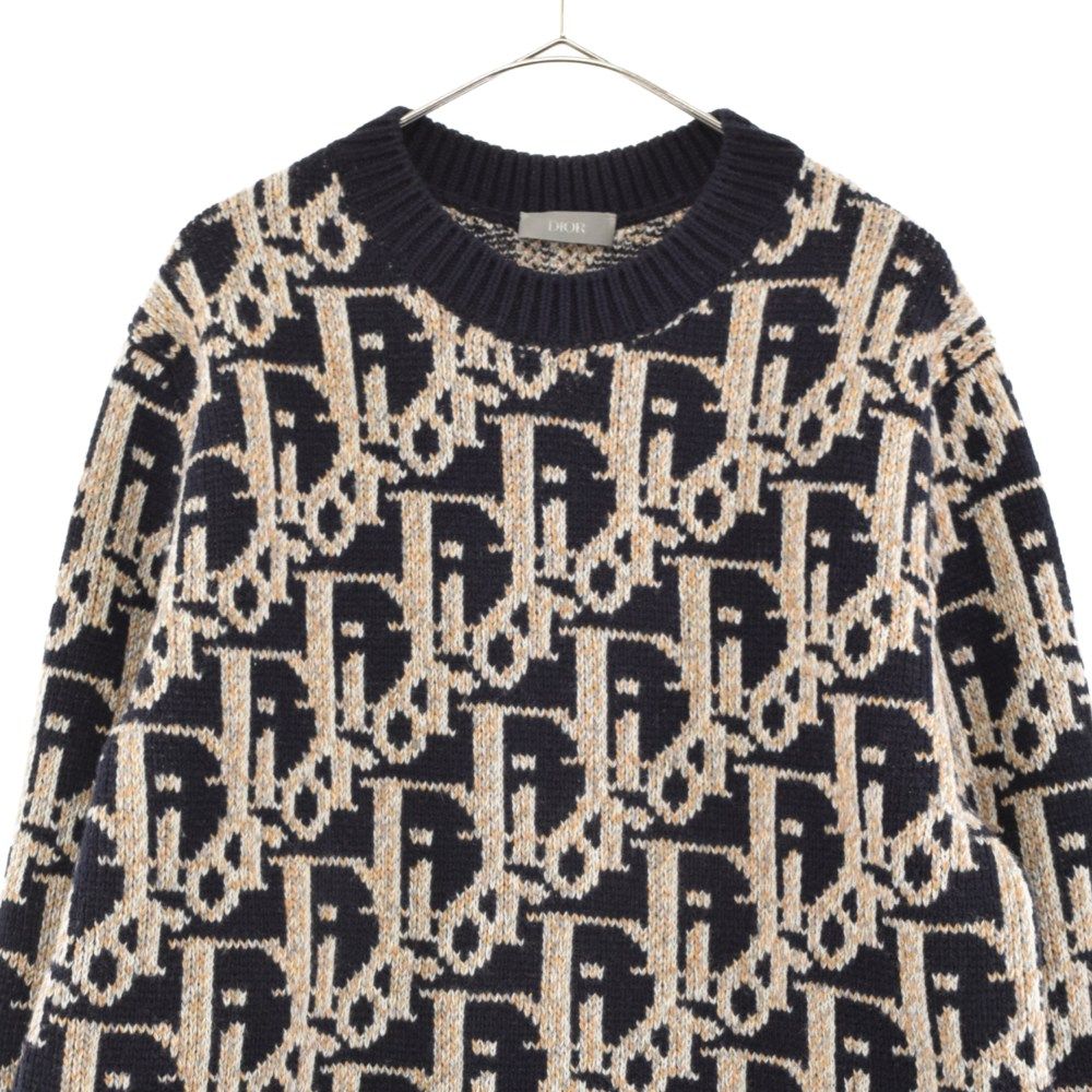 21AW Dior ディオール オブリーク総柄 ジャガード ウール ニット