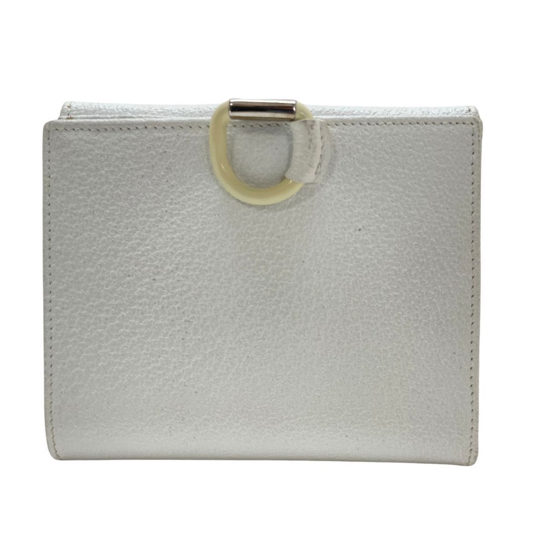 S1384 GUCCI グッチ 折り財布 Wホック ホワイト レザー