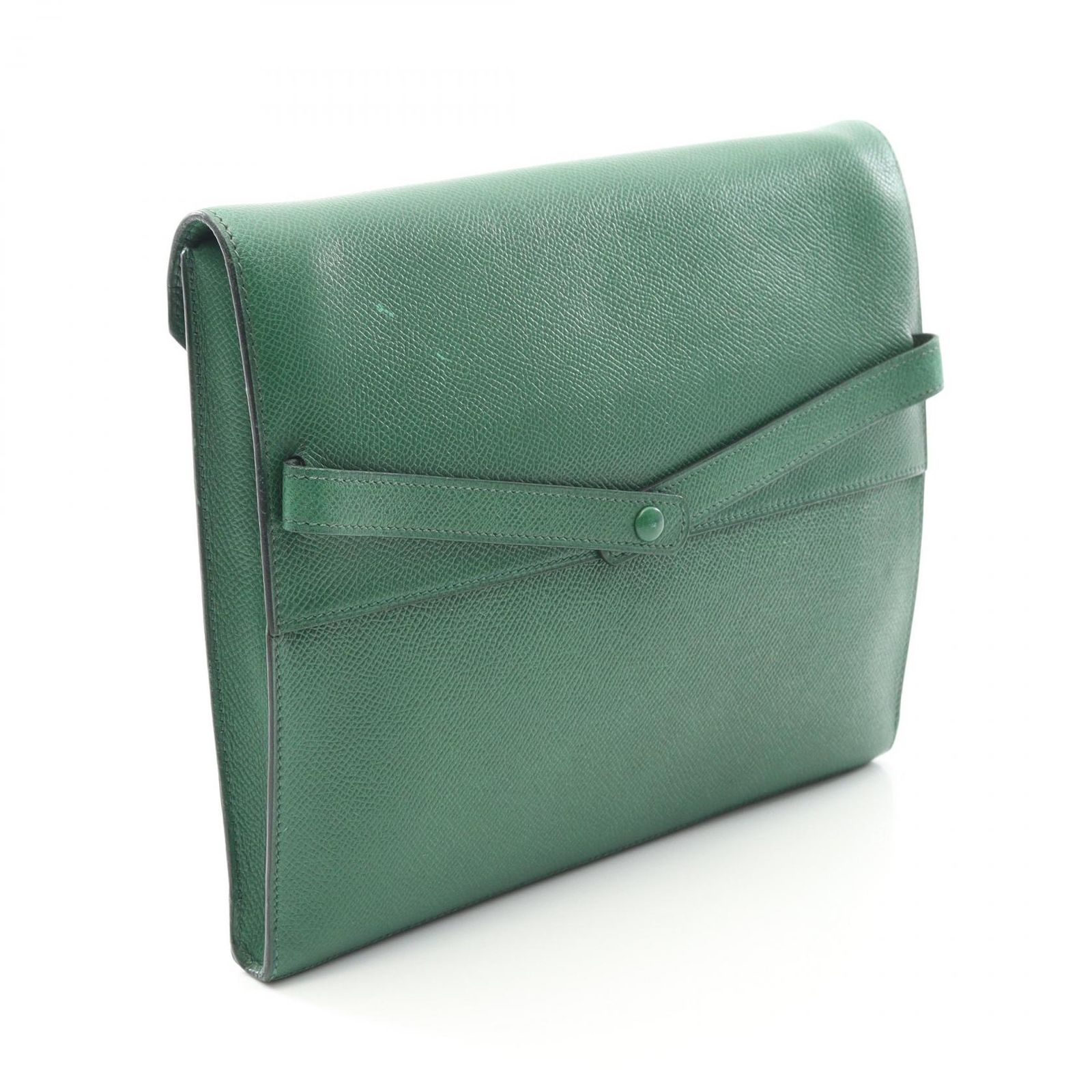 エルメス HERMES セカンドバッグ クラッチバッグ グリーン レザー