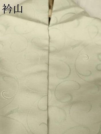 平和屋着物○お召 花唐草文 通し胴裏 青磁鼠色 正絹 逸品 AAAW5356br