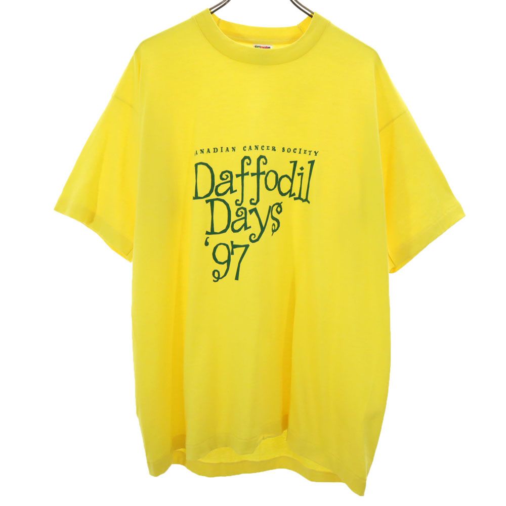 フルーツオブザルーム 90s USA製 オールド 半袖 シングルステッチ Tシャツ XL イエロー系 FRUIT OF THE LOOM BEST メンズ