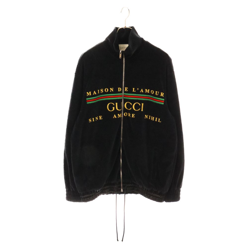 限定】GUCCI 20SS ロゴ刺繍ベロアトラックジャケット