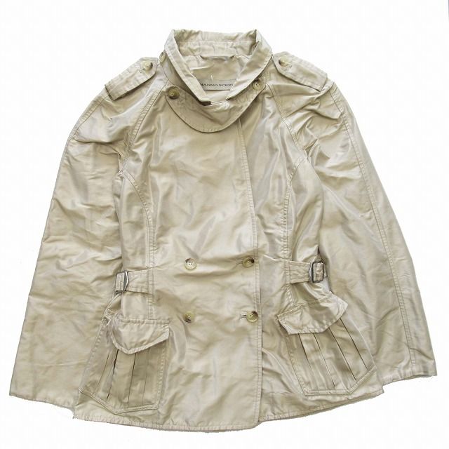 エルマノシェルビーノ ERMANNO SCERVINO ショート トレンチコート 光沢 