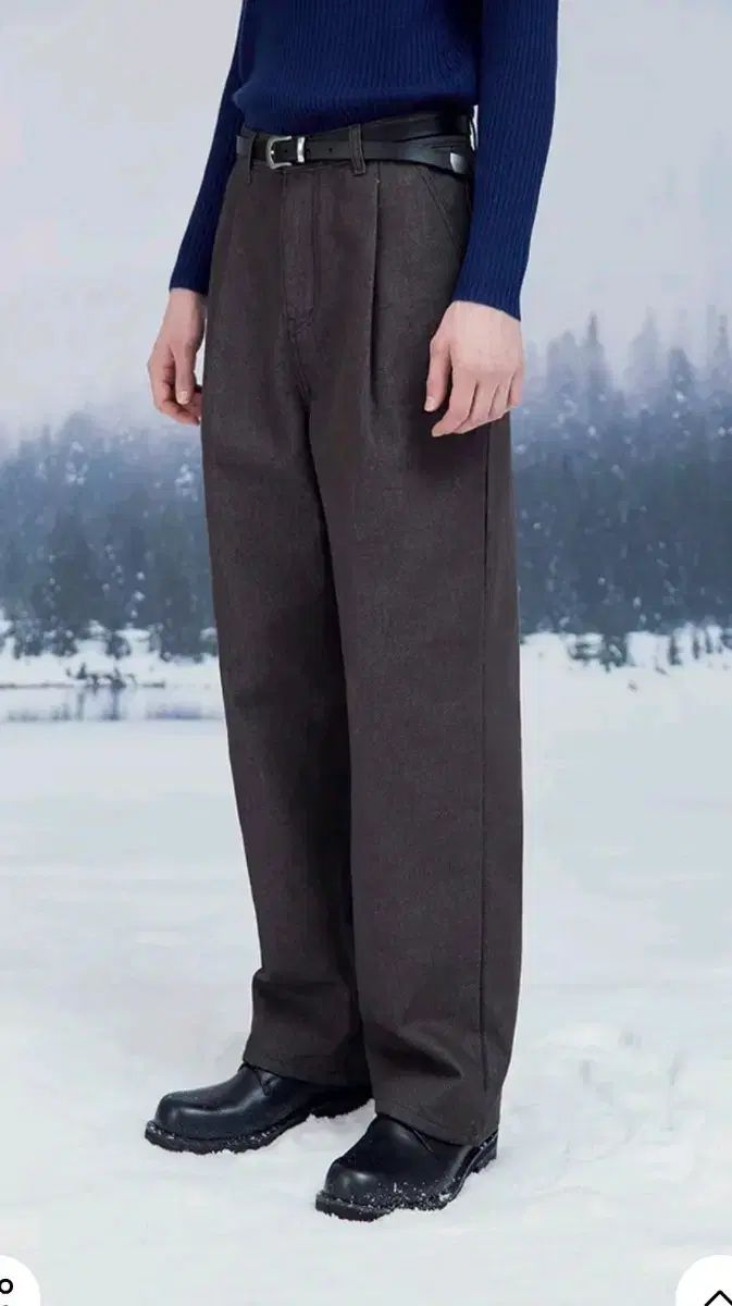 新品 XL MODIFIED(モディファイド) ワンタック ワイド 茶色 デニム デニムパンツ ノンフェード