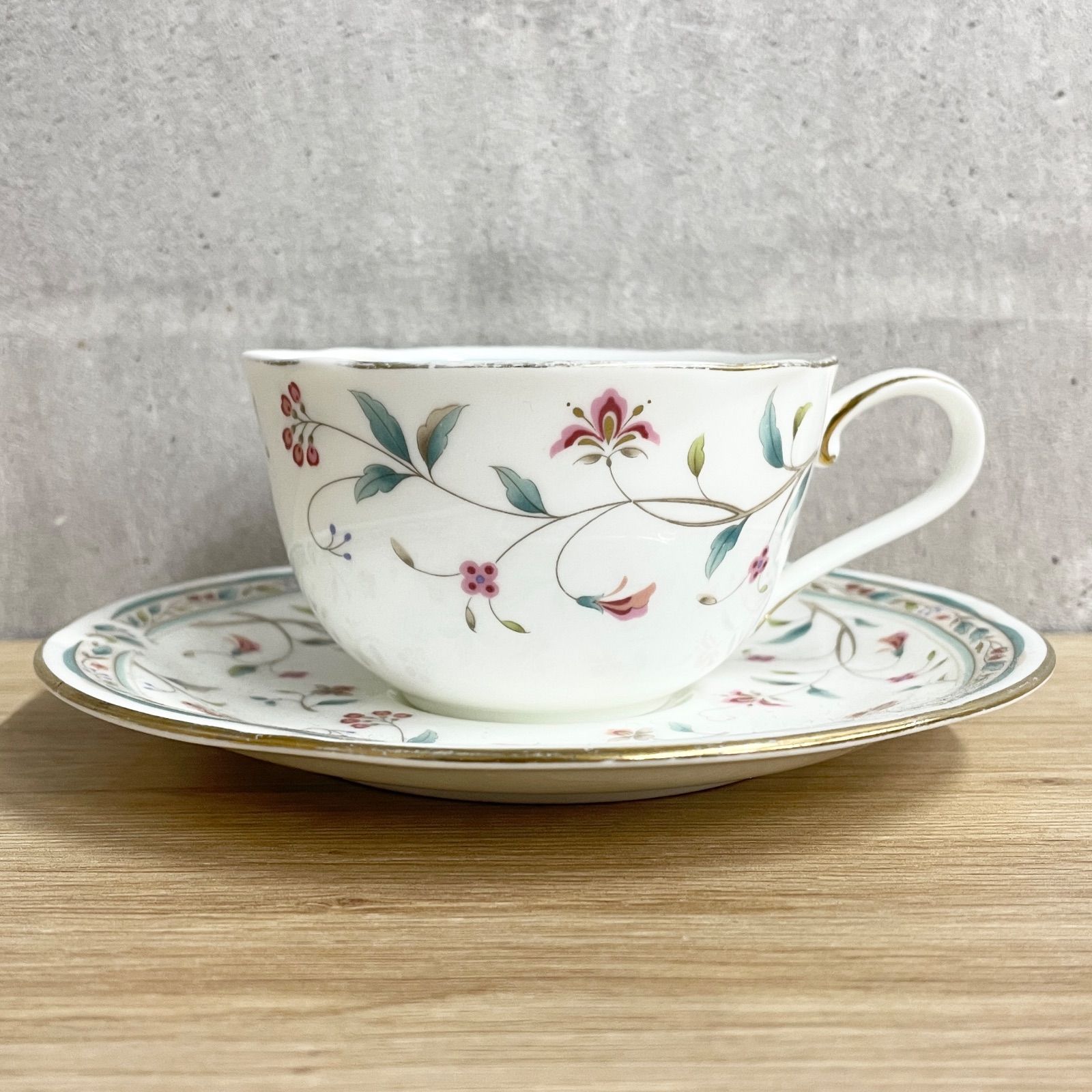 Noritake ノリタケ 花更紗 カップ&ソーサー 3客セット 金彩 小花