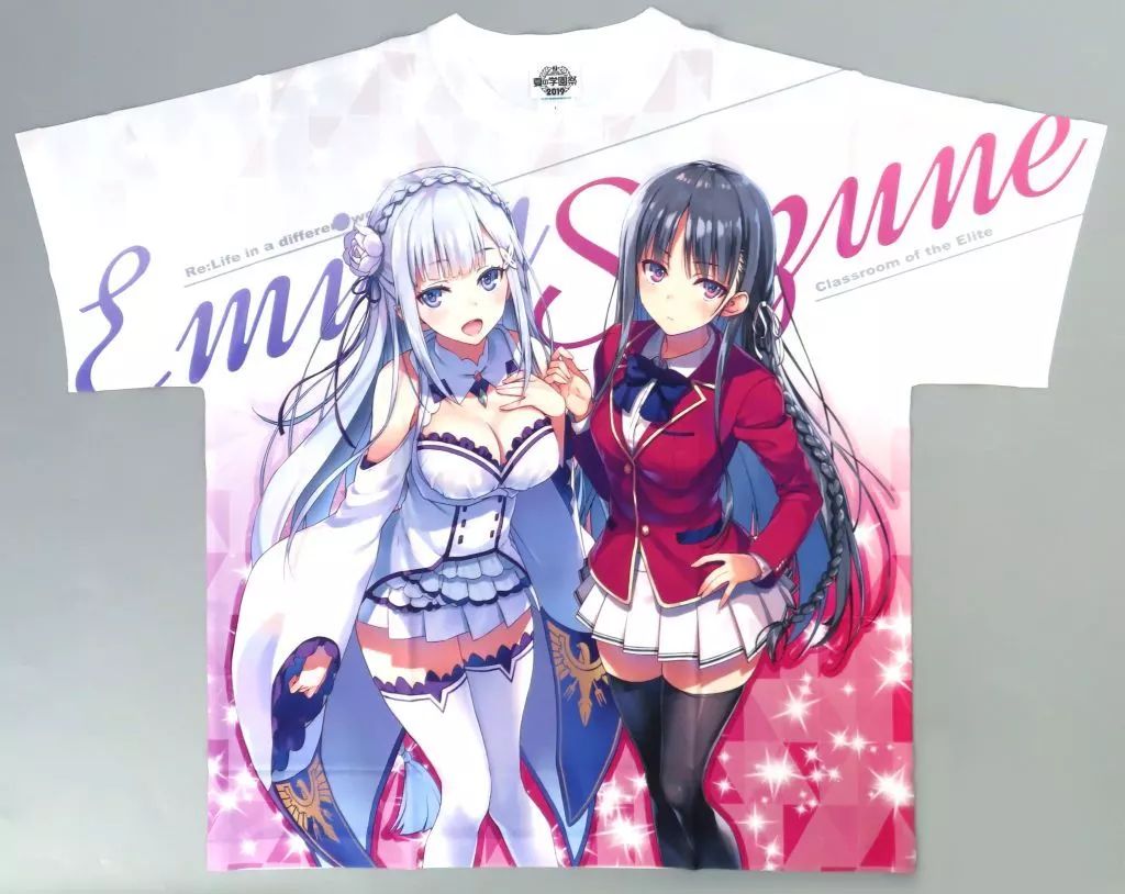 ようこそ実力至上主義の教室へリゼロ 夏の学園祭2019 シャツ 堀北＆エミリア ようこそ実力至上主義の教室へリゼロ 夏の学園祭2019 シャツ 堀
