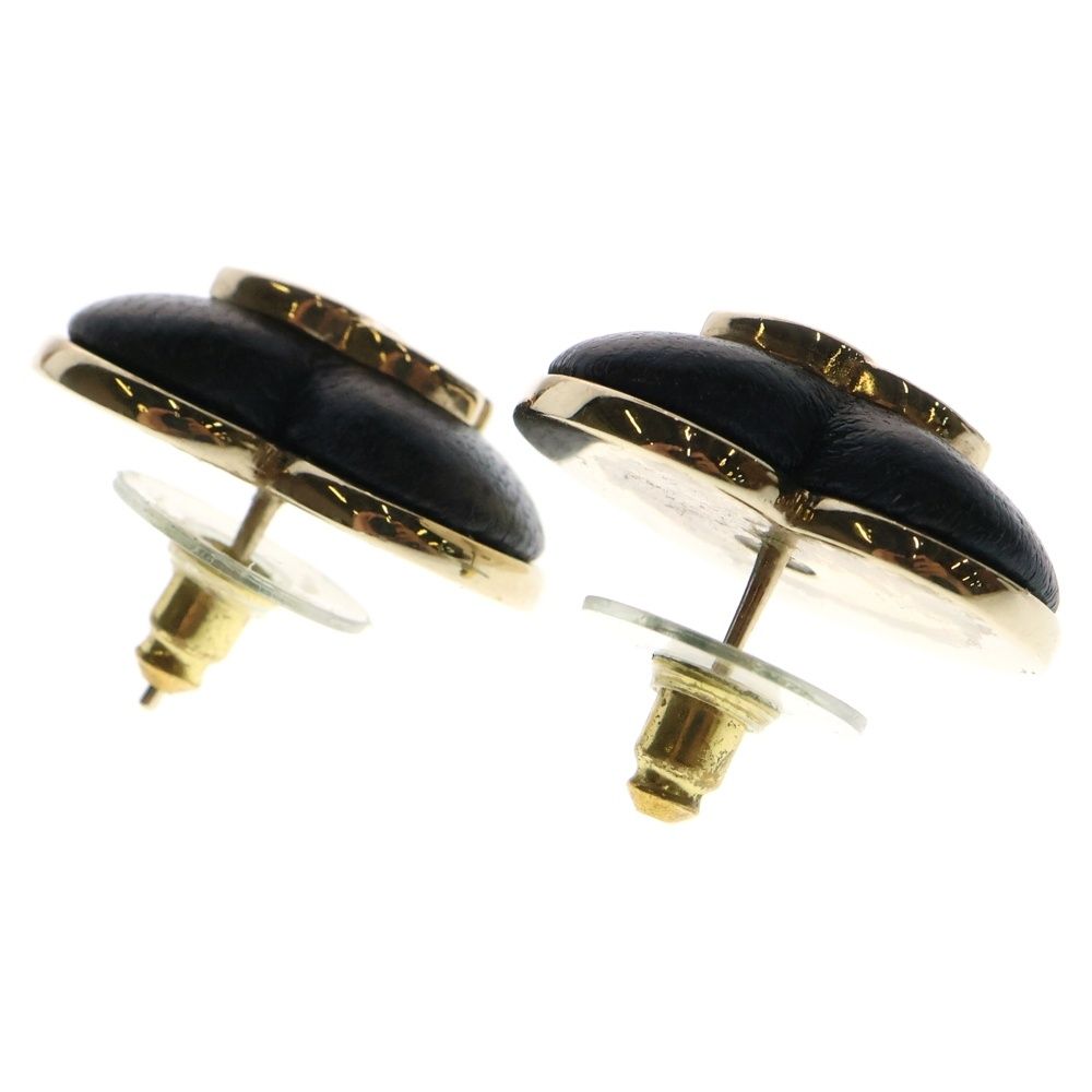 CHANEL シャネル ココマーク ハート ピアス イヤー ブラック×ゴールド B22K