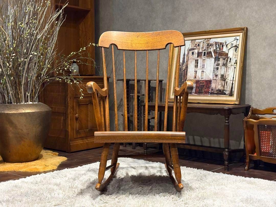 飛騨産業　キツツキ　ロッキングチェア　ダイニング　アンティーク　ビンテージ　SG 飛騨産業 キツツキ ロッキングチェア ダイニング アンティーク