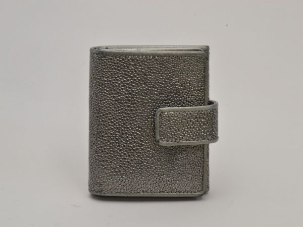 ヒロコハヤシ HIROKO HAYASHI 2つ折り財布 レザー シルバー レディース j_p F-ST2111