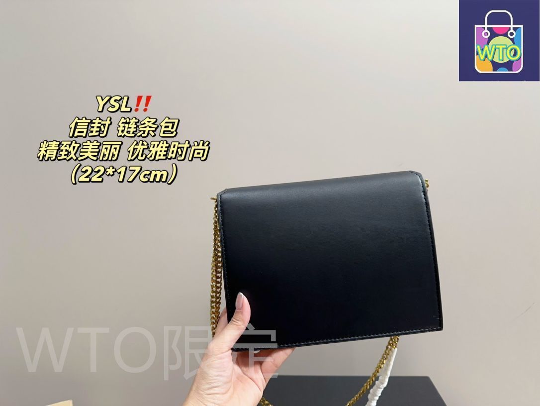 サンローラン封筒バッグ（シルバーバックルショルダーバッグ