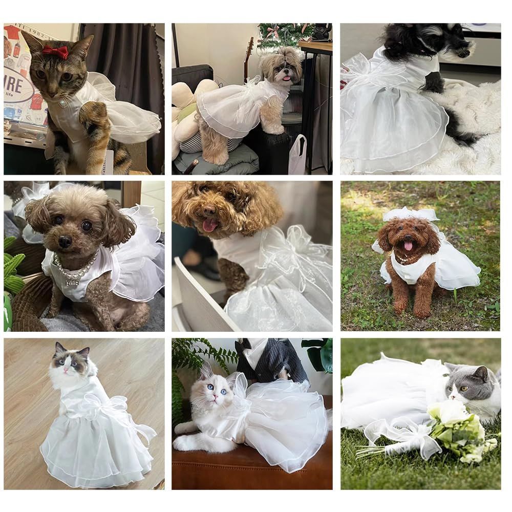 犬服 フラワードレス ワンピース ローズ ウエディング ハンドメイド