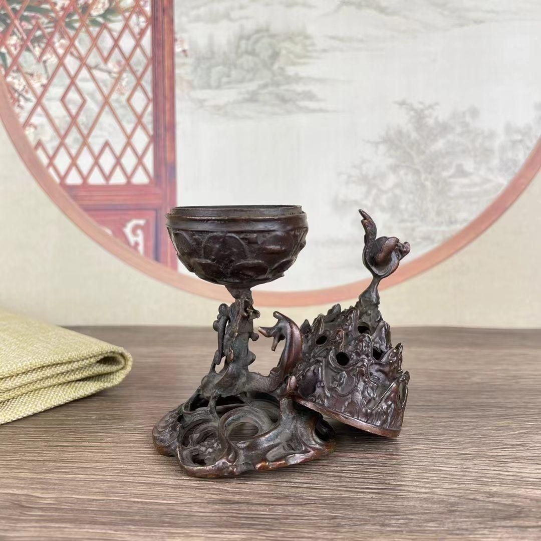 銅 細工 博山炉 禅意香炉 茶室香炉 装飾品 工芸品 置物 銅 細工 博山炉 禅意香炉 茶室香炉 装飾品 工芸品 置物