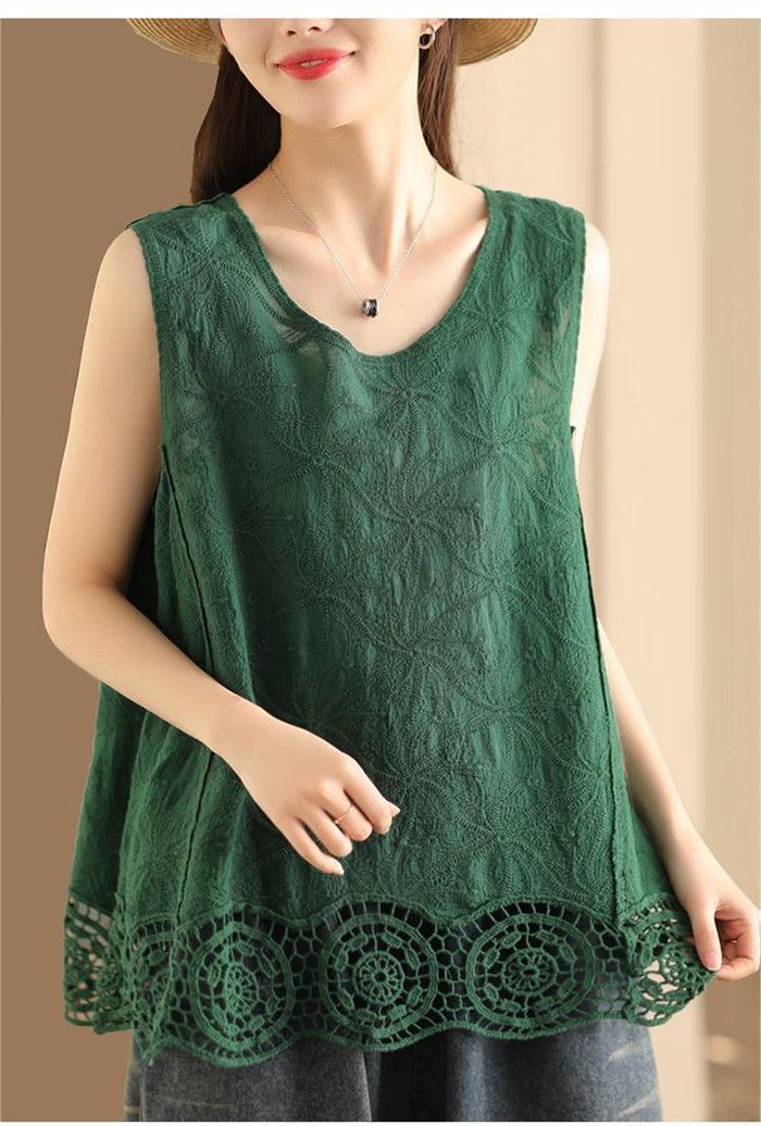 タンクトップ 刺繍