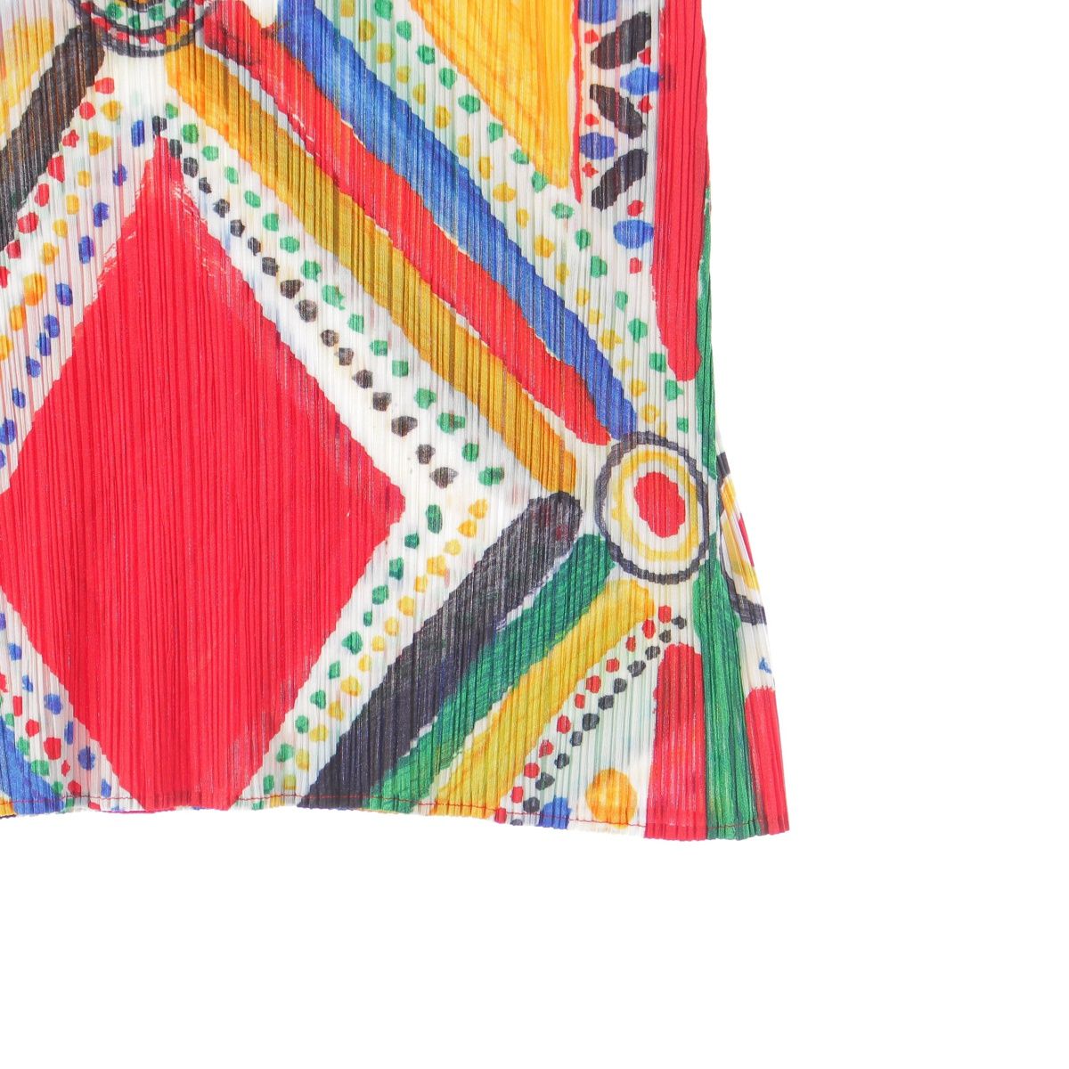 プリーツプリーズ　ワンピース　半袖　水彩画　マルチカラー　総柄 プリーツプリーズ イッセイミヤケ 09年 水彩画 総柄 ノースリーブ