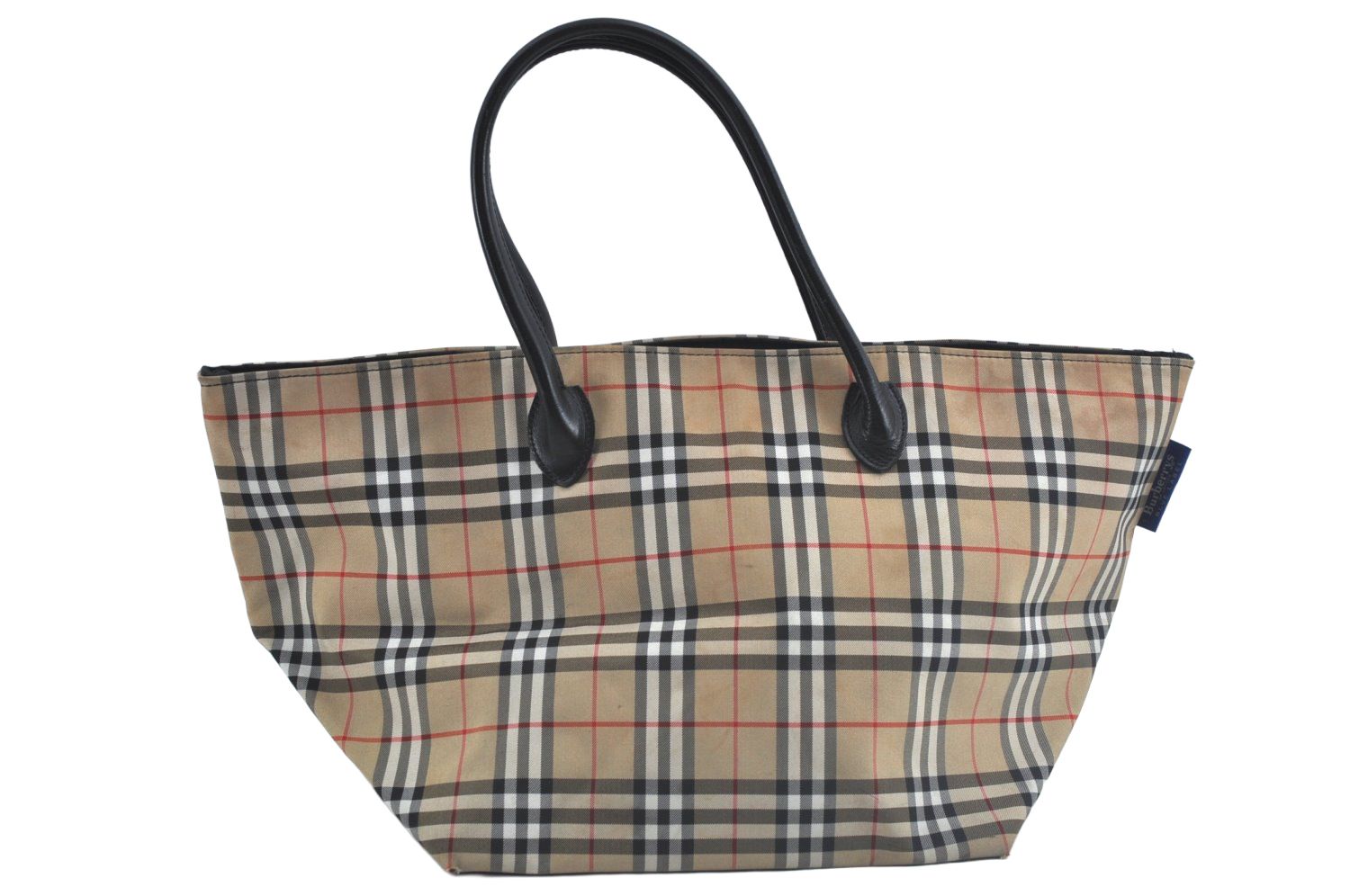 BURBERRY ナイロン×レザー ハンドバッグ トートバッグ ブラック系