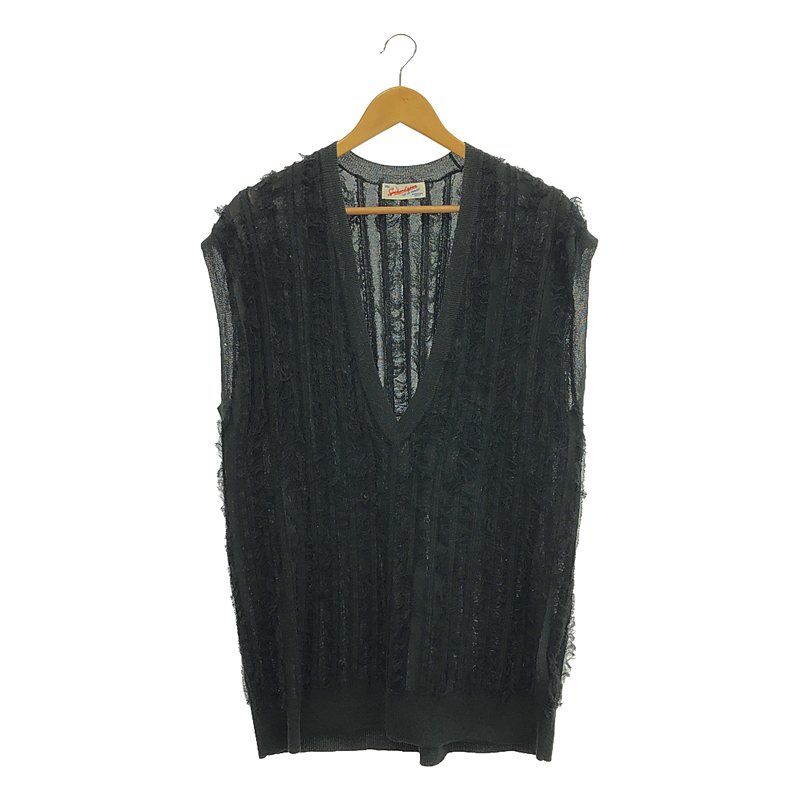 Spick and Span / スピックアンドスパン | フリンジニットベスト | F | ブラック | レディース