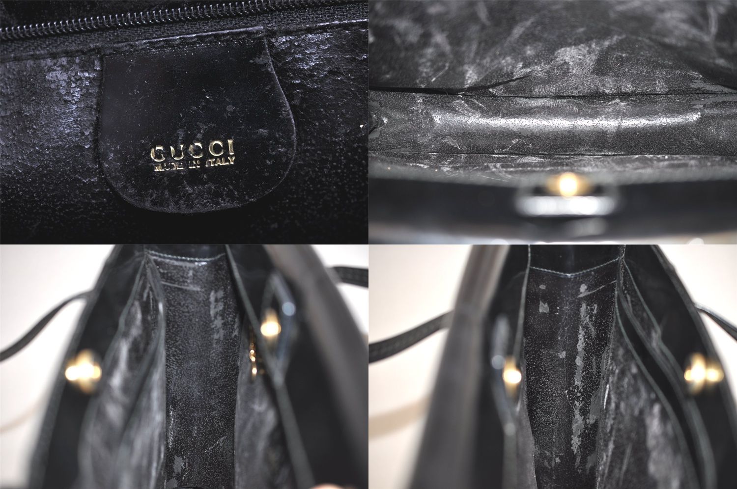 【オールドグッチ】ブラック　エナメル　ショルダーハンドバッグ　ヴィンテージ　レア GUCCI グッチ ハンドバッグ オールドグッチ ヴィンテージ 26・000