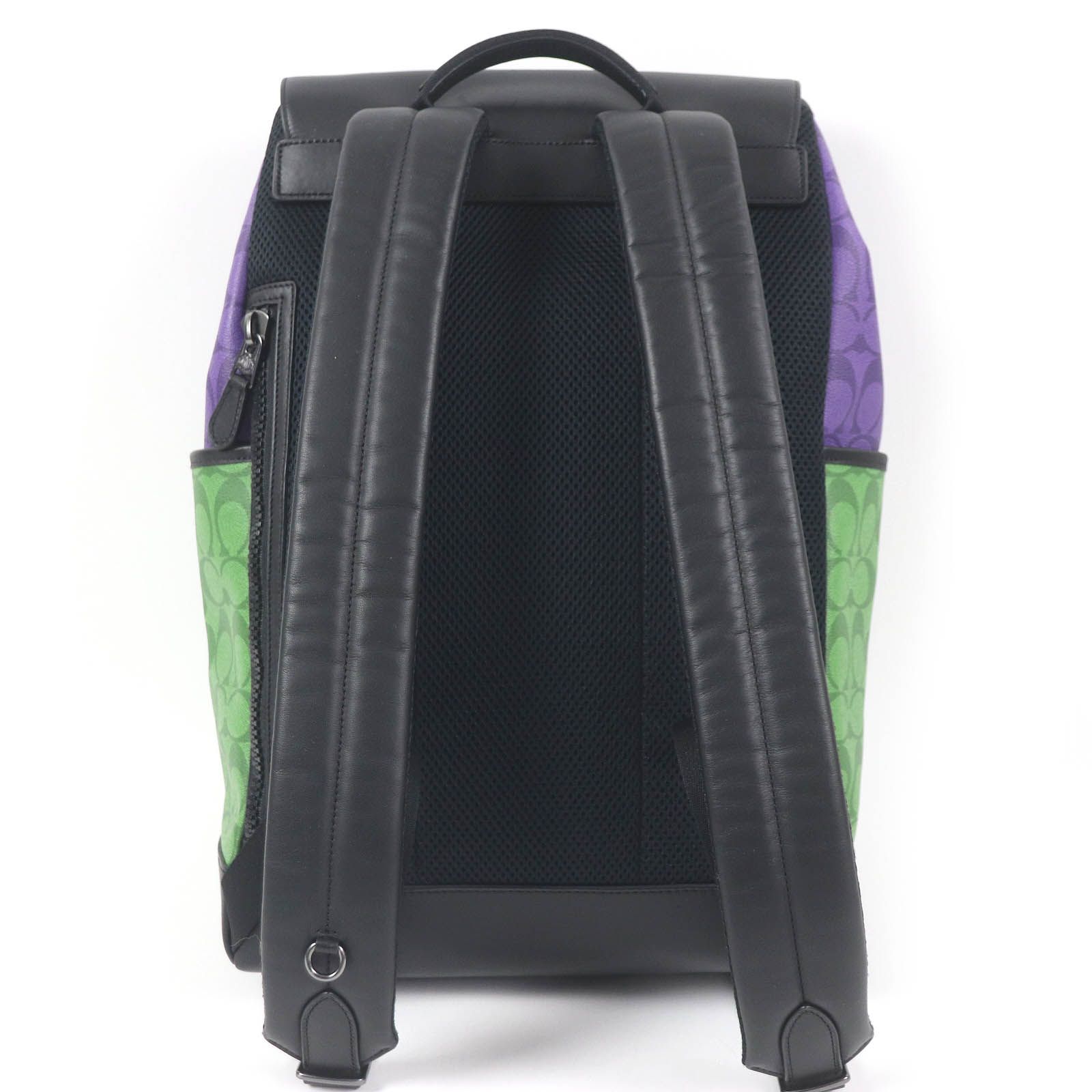 極美品□COACH コーチ C9837 Track Backpack In Blocked Signature  