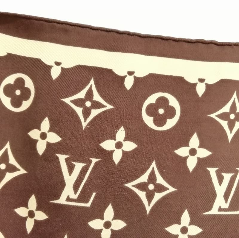 ルイヴィトン シルク ポケットチーフ ブラウン ルイヴィトン LOUIS VUITTON ヴィンテージ モノグラム シルク