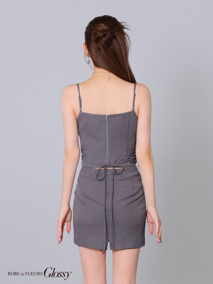 ROBE de FLEURS Glossy sugar キャバドレス グレー Robe de Fleurs