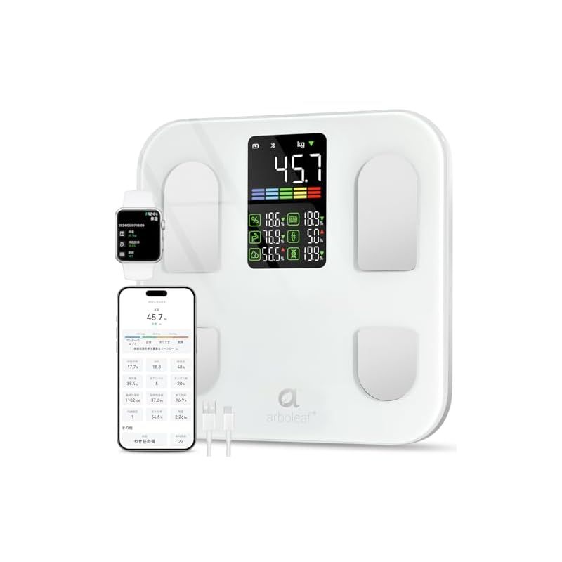 arboleaf 体重計 スマホ連動 体脂肪計・体組成計 Bluetooth対応