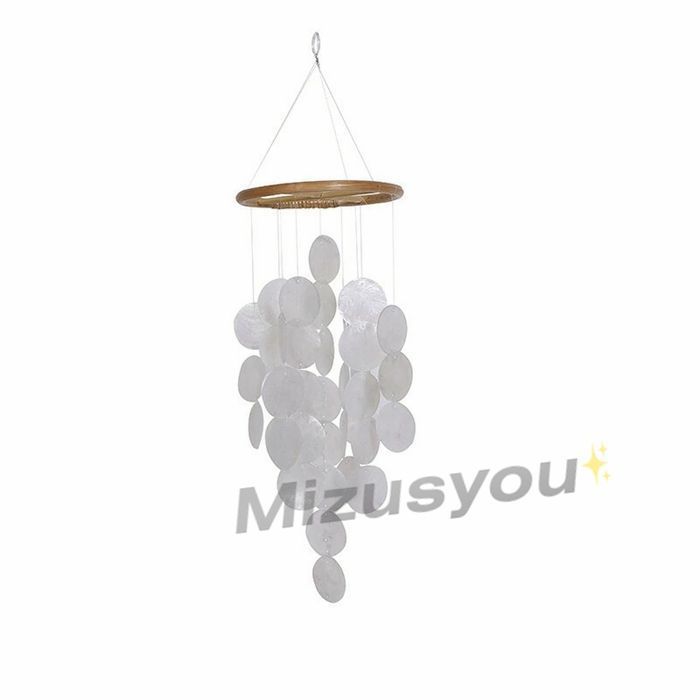 【人気のアイテム】 ウインドチャイム 天然貝殻 風鈴 ドアチャイム カピス貝 シェル 雑貨 吊り下げ インテリア カピスバーチャイム 夏 シェル