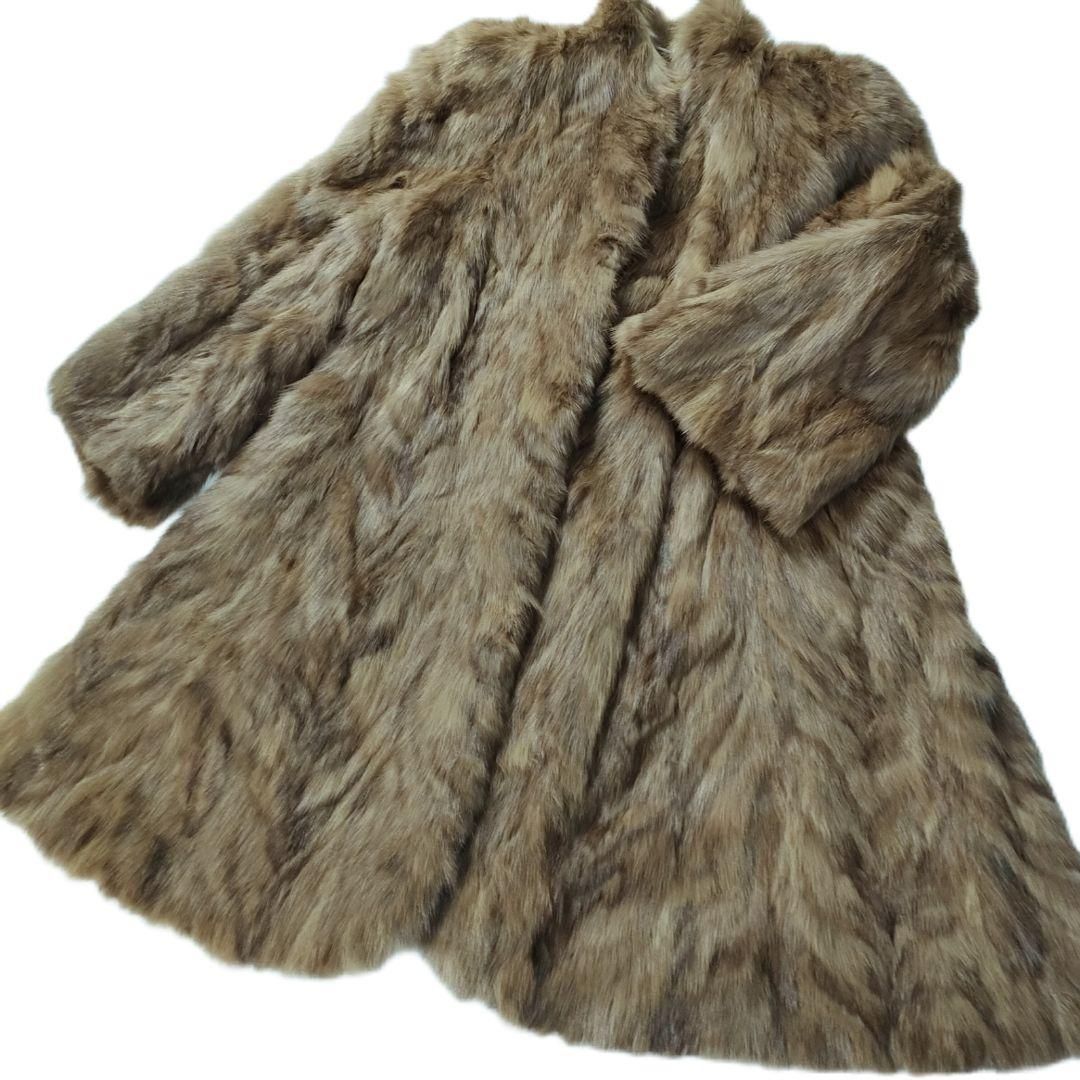 裾周り250cm！ ロシアンセーブル ロングコート フレア ファー XLサイズ 裾周り250cm】 ロシアンセーブル ロングコート フレア ファー XL