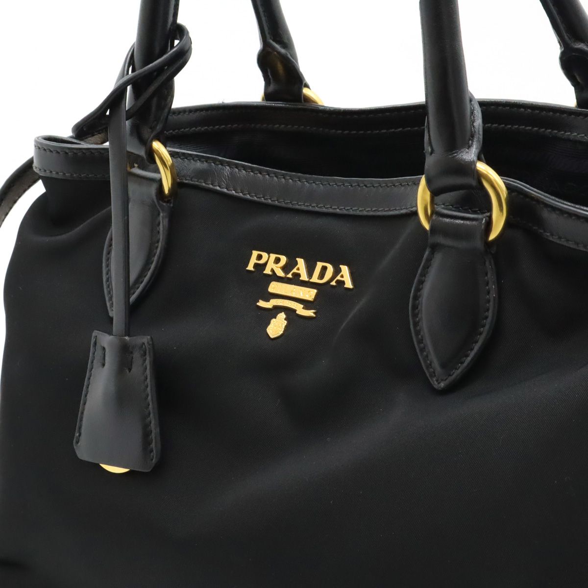 【極美品】プラダ ハンドバッグ 2way ショルダー レザー 黒 1BA173 極美品】プラダ ハンドバッグ 2way ショルダー レザー 黒 1BA173