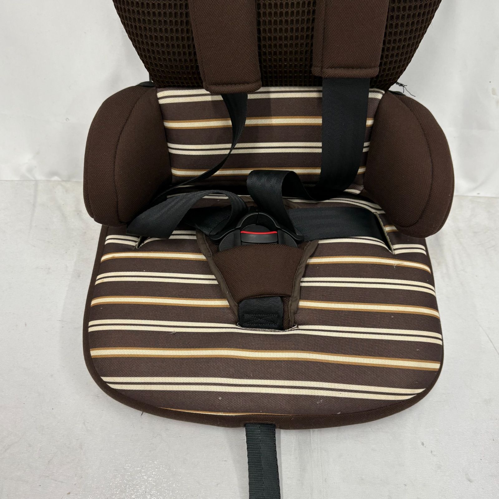 即決 美品 日本育児 トラベルベストEC＋ ブラウンボーダー 付属品欠品無し 美品 日本育児 トラベルベストECプラス ジュニアシート ブラウン