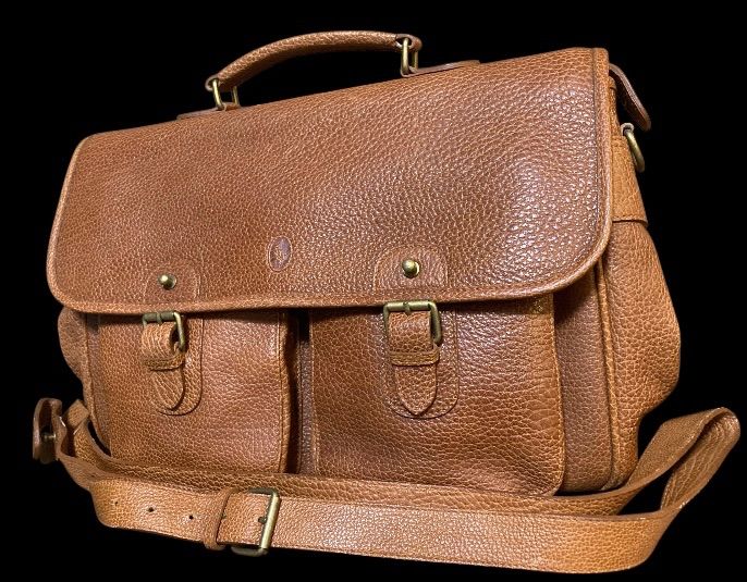 ラルフローレン Polo Ralph Lauren シボ革 2way ビジネスバッグ ショルダーバッグ メッセンジャーバッグ レザー ロゴ型押し ビンテージ オールレザー ブラウン Polo Ralph Lauren メンズ レディース N25J T 49