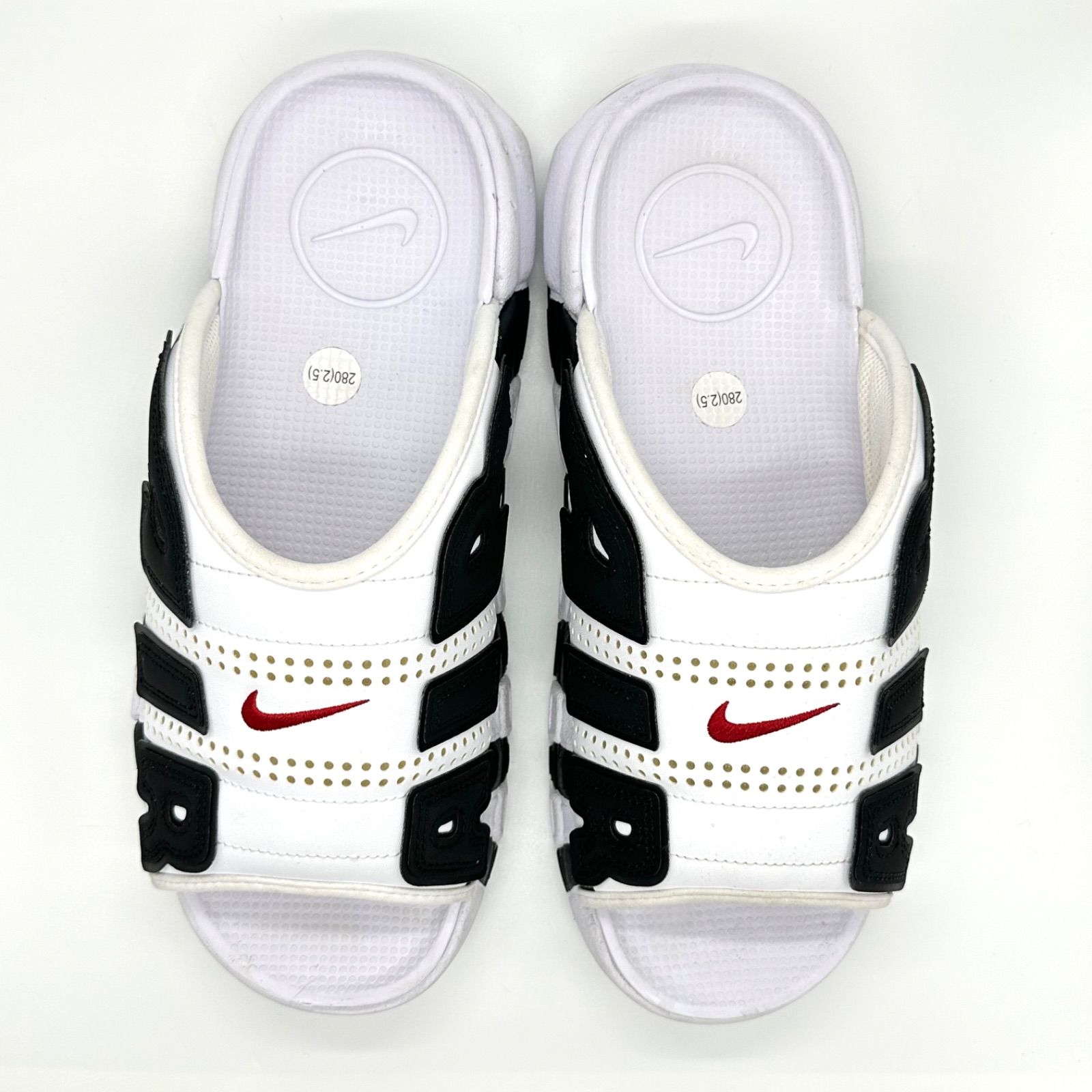 Nike Air More Uptempo Slide White and Black ナイキ エアモアアップ 