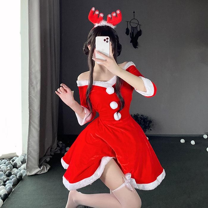 サンタコス レディース 可愛い サンタ 衣装 クリスマス コスプレ衣装 レディース サンタ コスチューム 女性 大人 サンタクロース サンタコスプレ  半袖 - メルカリ