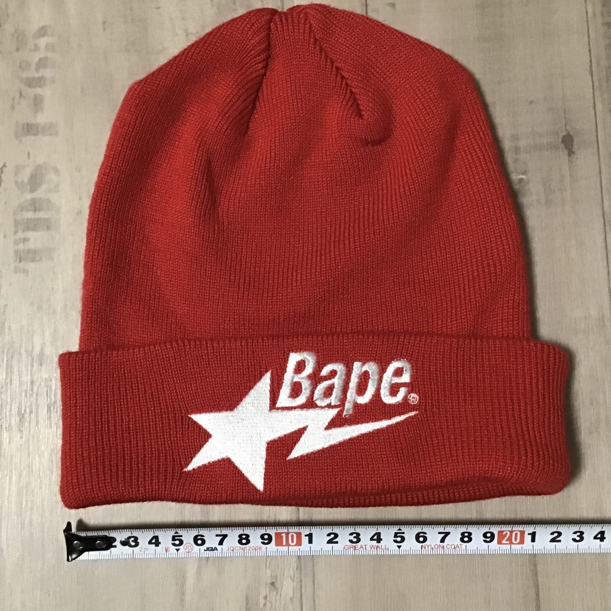 人気ブランドの新作 APE ニット帽 TWIN STA KNIT CAP M ブラック