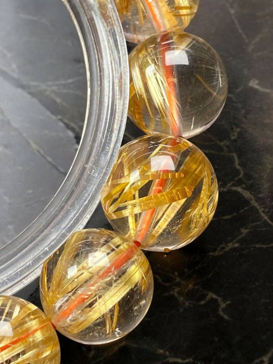 ura7j19]式神入りタイチンルチル最強の金運・幸運・守護石14㍉超極品位