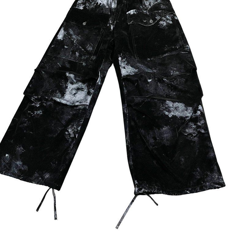 TAAKK 23AW PARACHUTE PANTS タイダイベロアアプストラクトペイントパラシュートパンツ カーゴ TA23AW-PT018  定価53,900円