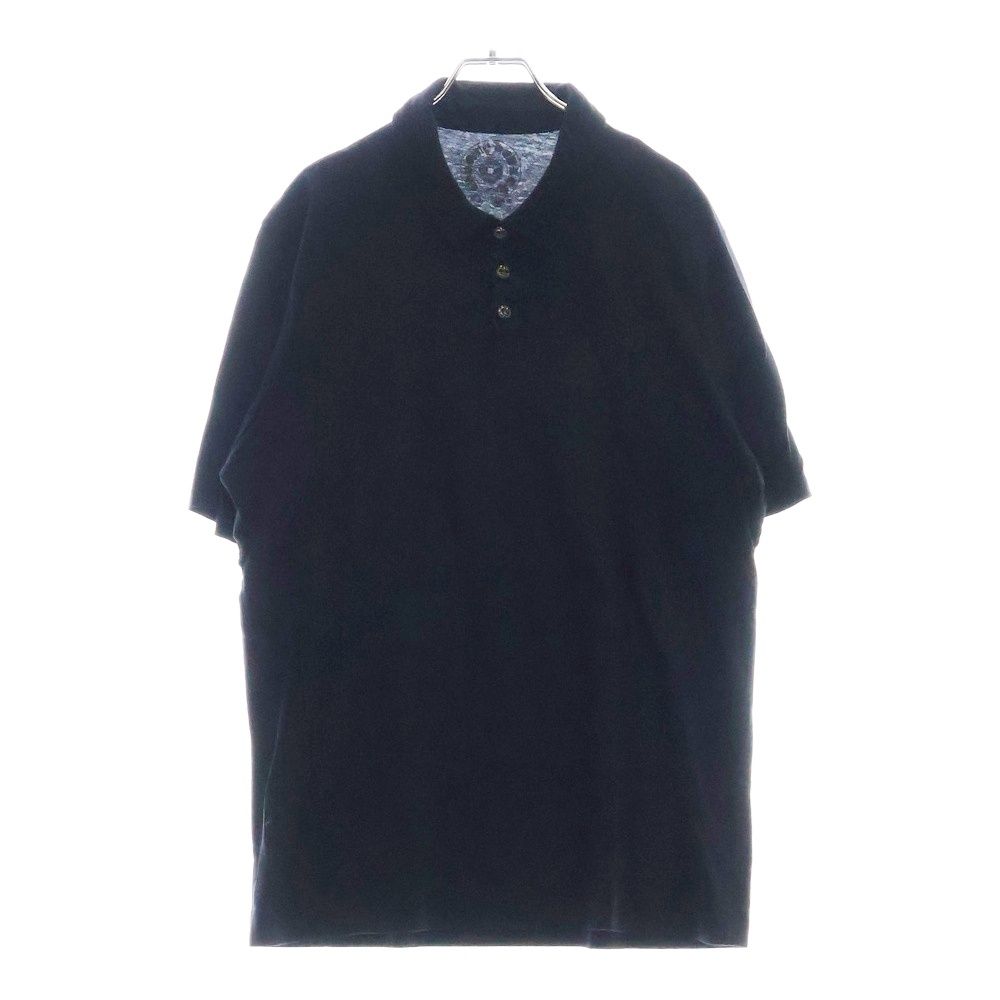 CHROME HEARTS クロムハーツ POLO SHIRT CH PLS BSフ ボタン CHプラス半袖ポロシャツ ブラック