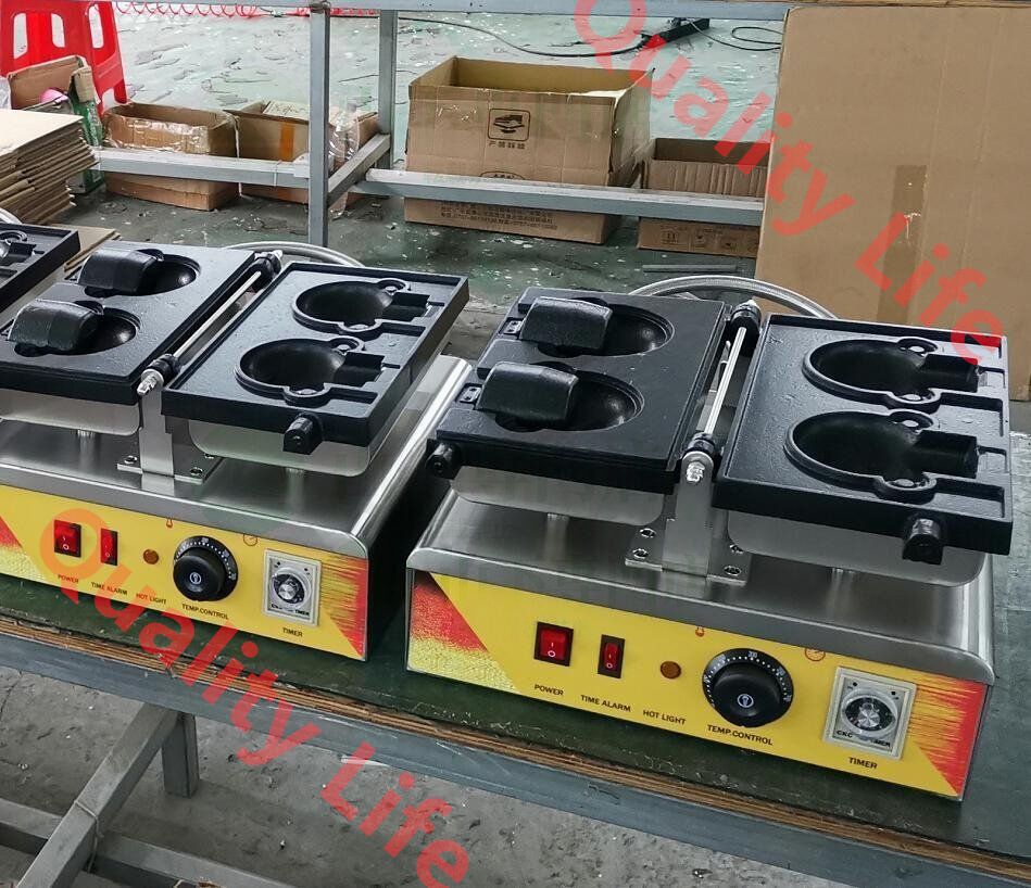 テディベアのキャラクター焼き 人形焼き アイスクリームたい焼き機 たい焼きパフェ 2匹 単相 100 V