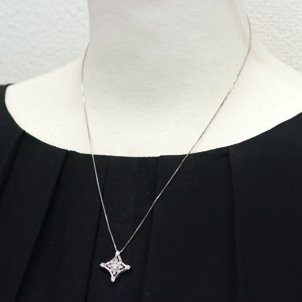 ダイヤモンド】 ネックレス リンク ダイヤモンド 計0.70ct K18WG  
